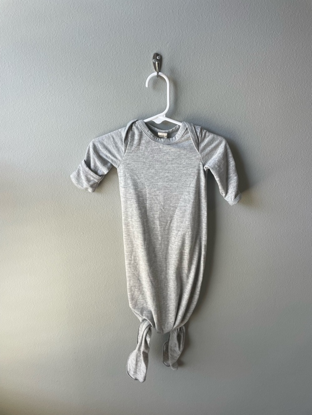 Kate Quinn // Gray Eyelet Infant Knotted Gown Viscose Bamboo